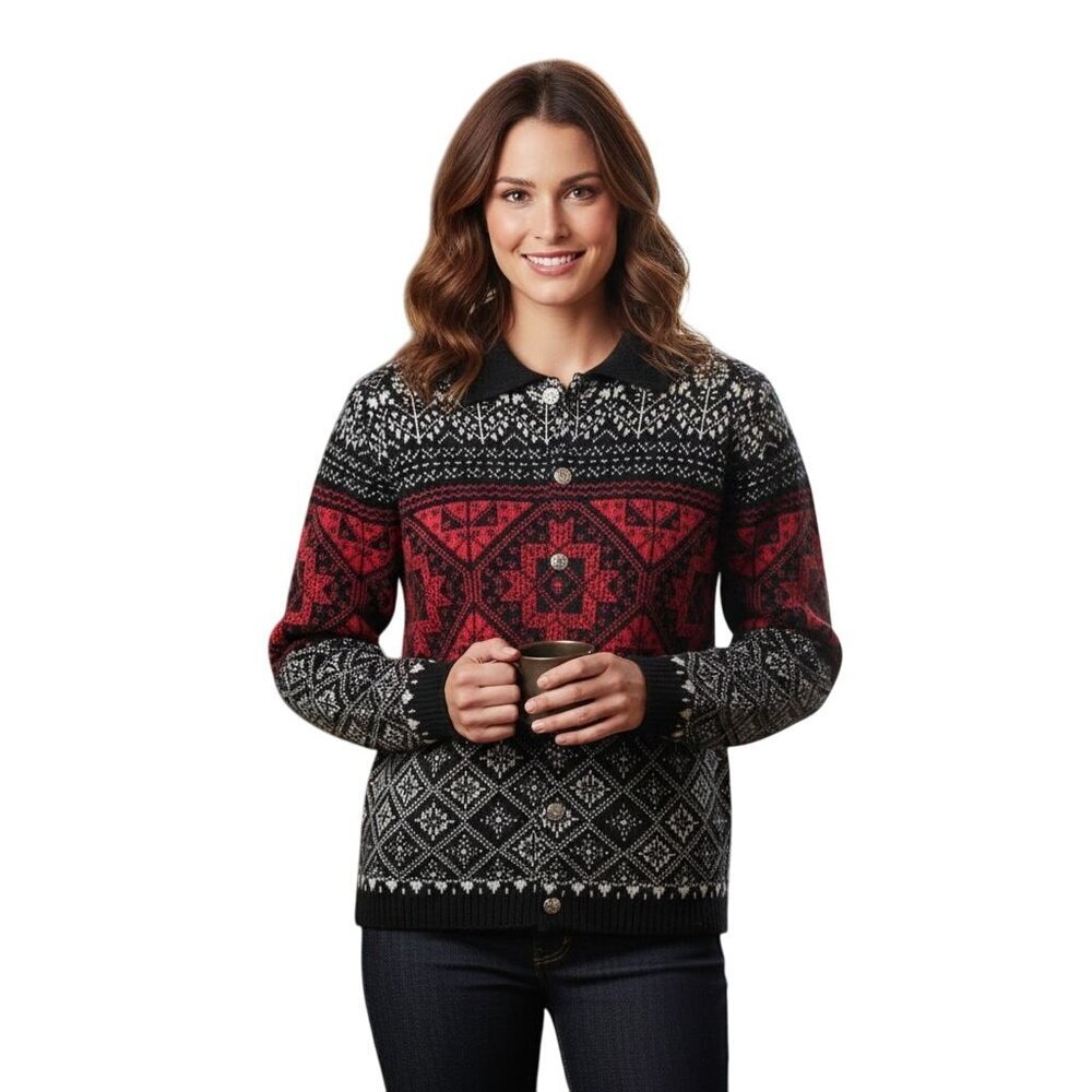 Pendleton Original Vintage Nordic Fairisle Cardigan Sweater 100% Wool Size S